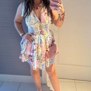 Women’s floral flower halter dress